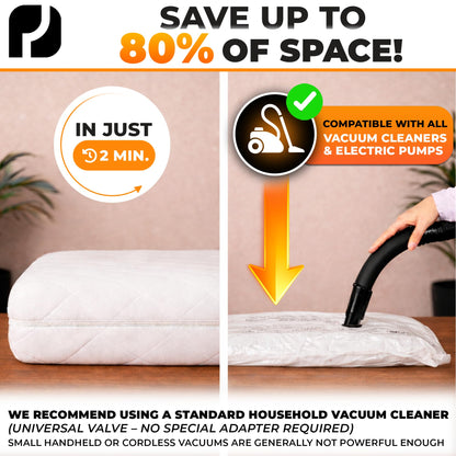 PACKDUDE Mattress Vacuum Bag for Single Size up to 200×100cm 79”×39” Bag Size: 240×130cm / 94.5”×51.2” | Mattress Vacuum Storage Bags for Foam