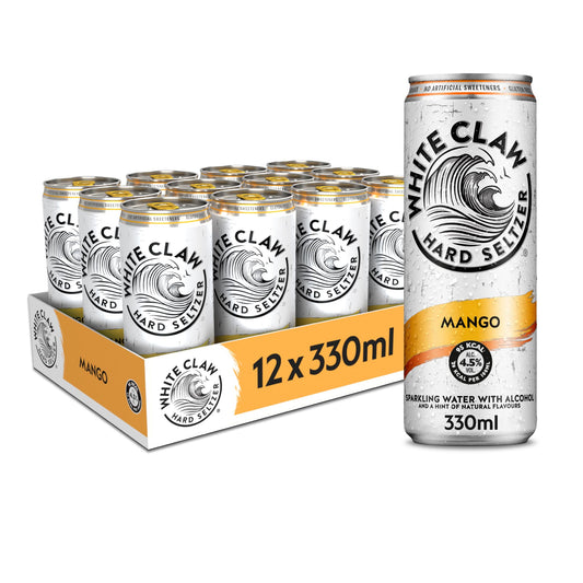 White Claw Hard Seltzer Mango 12 x 330ml Cans 4.5% ABV