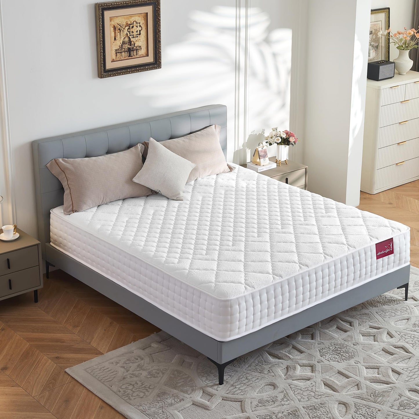 dosleeps Double Mattress 4FT6 | 10" Memory Foam & Pocket Sprung | 9-Zone Orthopedic Support, Breathable Cover