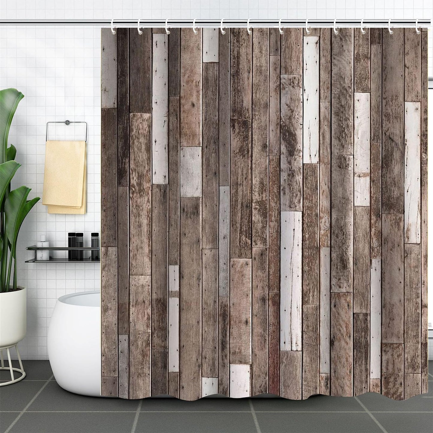FAIRYGATE Bathroom Curtain Shower Curtain Garden Street Alley Picture Shower Curtains Outdoor View Waterproof Polyester Fabric Washable Bath Curtains