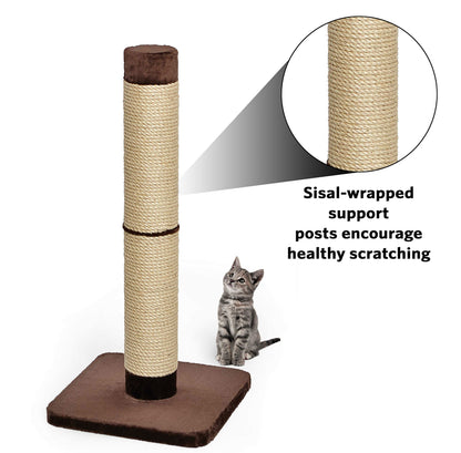 MidWest Homes for Pets Cat Scratching Post; Forte Huge Cat Scratching Post with Extra-Durable Sisal Wrap, Brown & Tan, Giant XXL Cat Post; Model