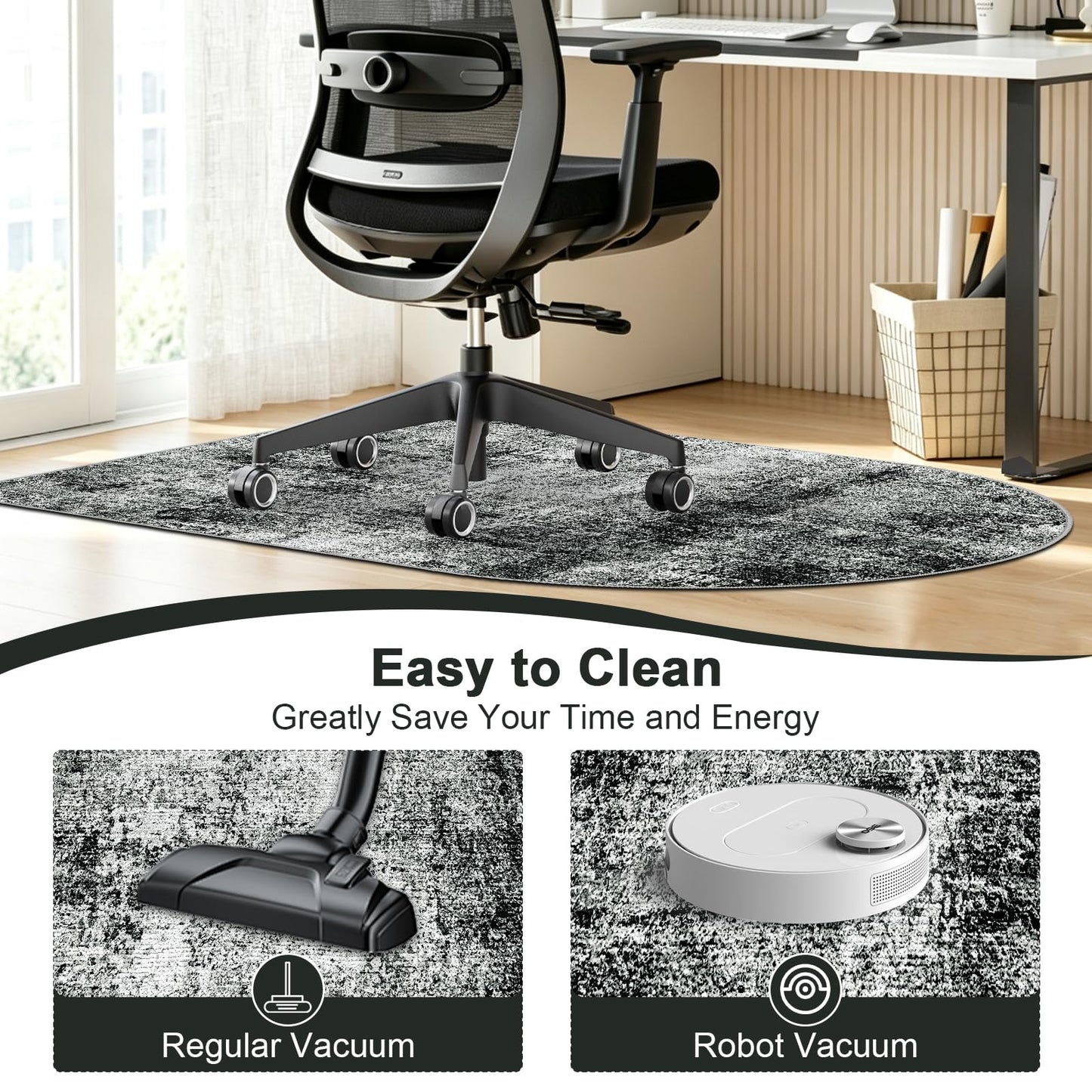 Capslpad Office Chair Mats for Hardwood Floor 90x120cm Non Slip Modern Abstract Home Multi Purpose Chair Mat Low Pile Floor Protectors Computer Chair