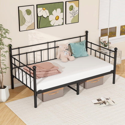 HOMERECOMMEND Metal Single Daybed Frame 3ft Sofa Bed Frame,Black