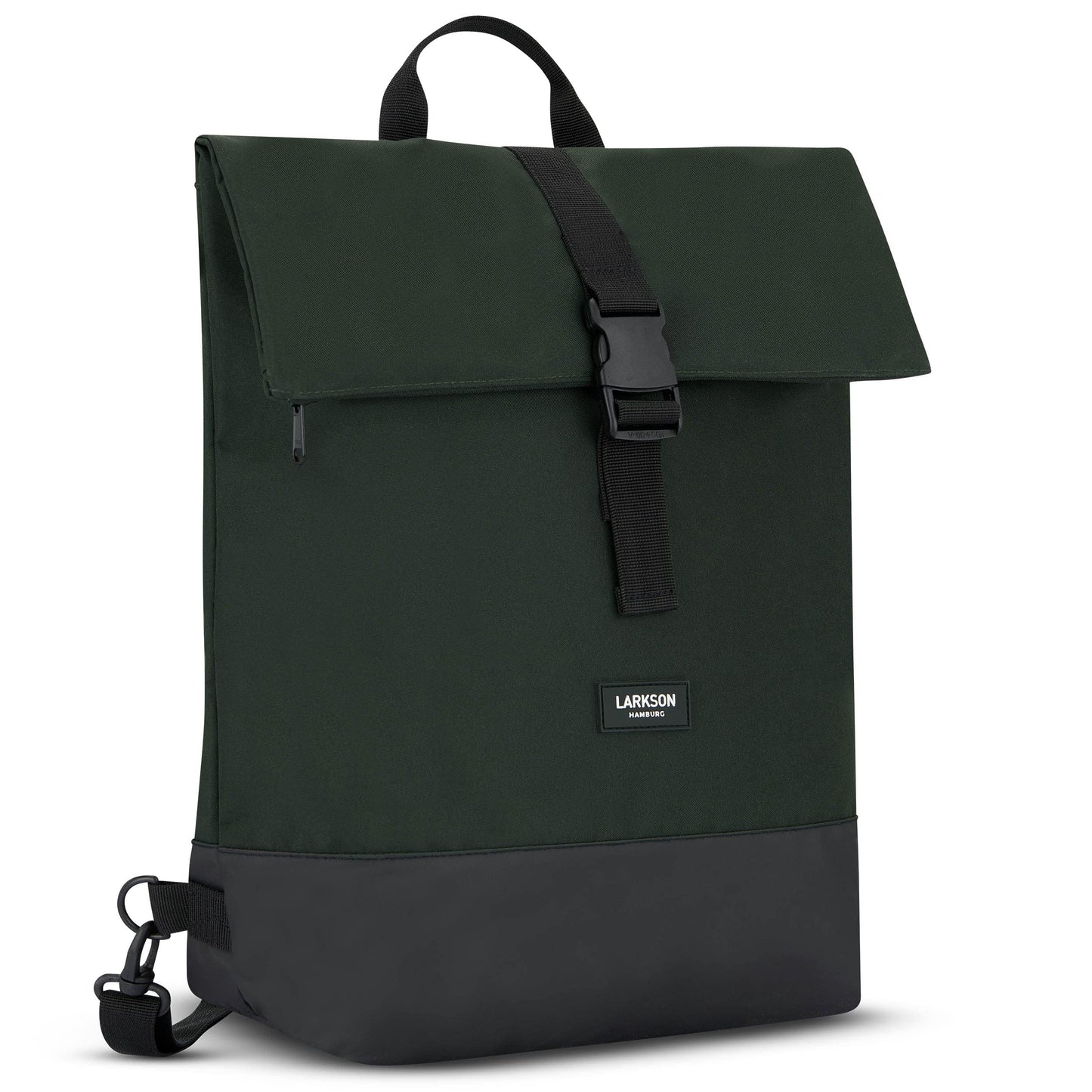 LARKSON Bike Pannier Dark Green - Tammo Bike - 2 in 1 Cycle Backpack & Bicycle Bag for Rear Carrier, Made of Recycled Material - Water-Repellent