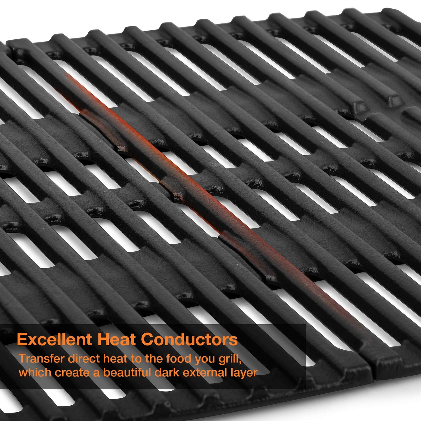 onlyfire Cast Iron Cooking Grate for Weber Q1000, Q1200, Q1400 Gas Grill Replacement for Weber 7644