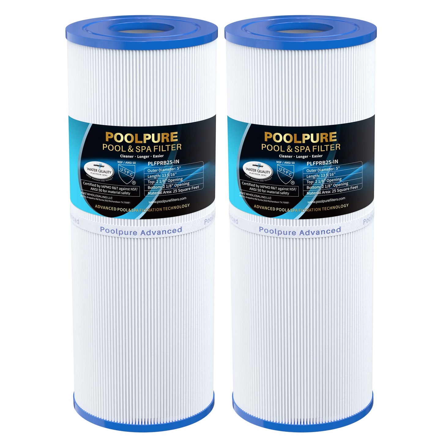 POOLPURE PLFPRB25-IN Hot Tub Filter Replacement for Unicel C-4326, Guardian 413-106, Filbur FC-2375, 3005845, 17-2327, 100586, 33521, 25392, 817-2500,