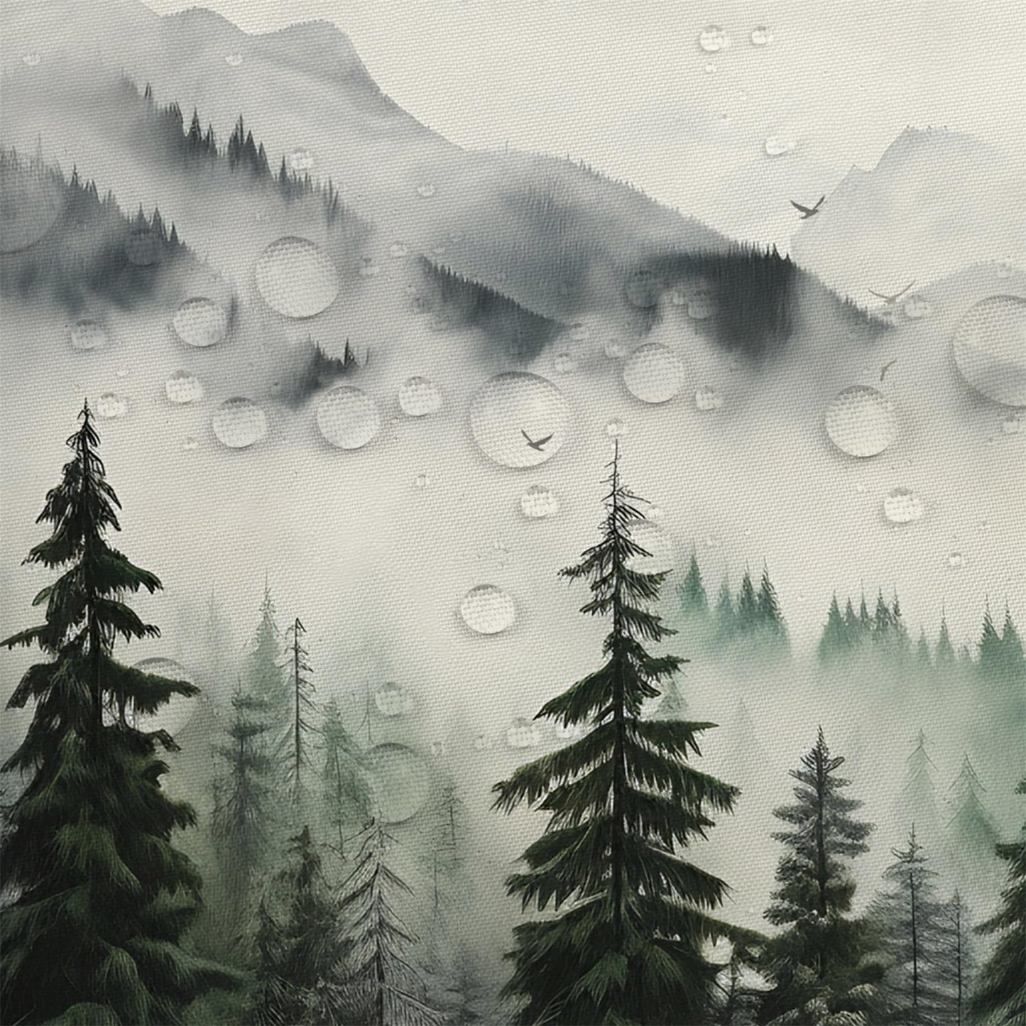 Kzzfqxb 90x183cm Foggy Shower Curtains with Hooks, White Mist Mountains Pine Trees Forest Woodland Landscape Scenery Occluded Waterproof for Bath