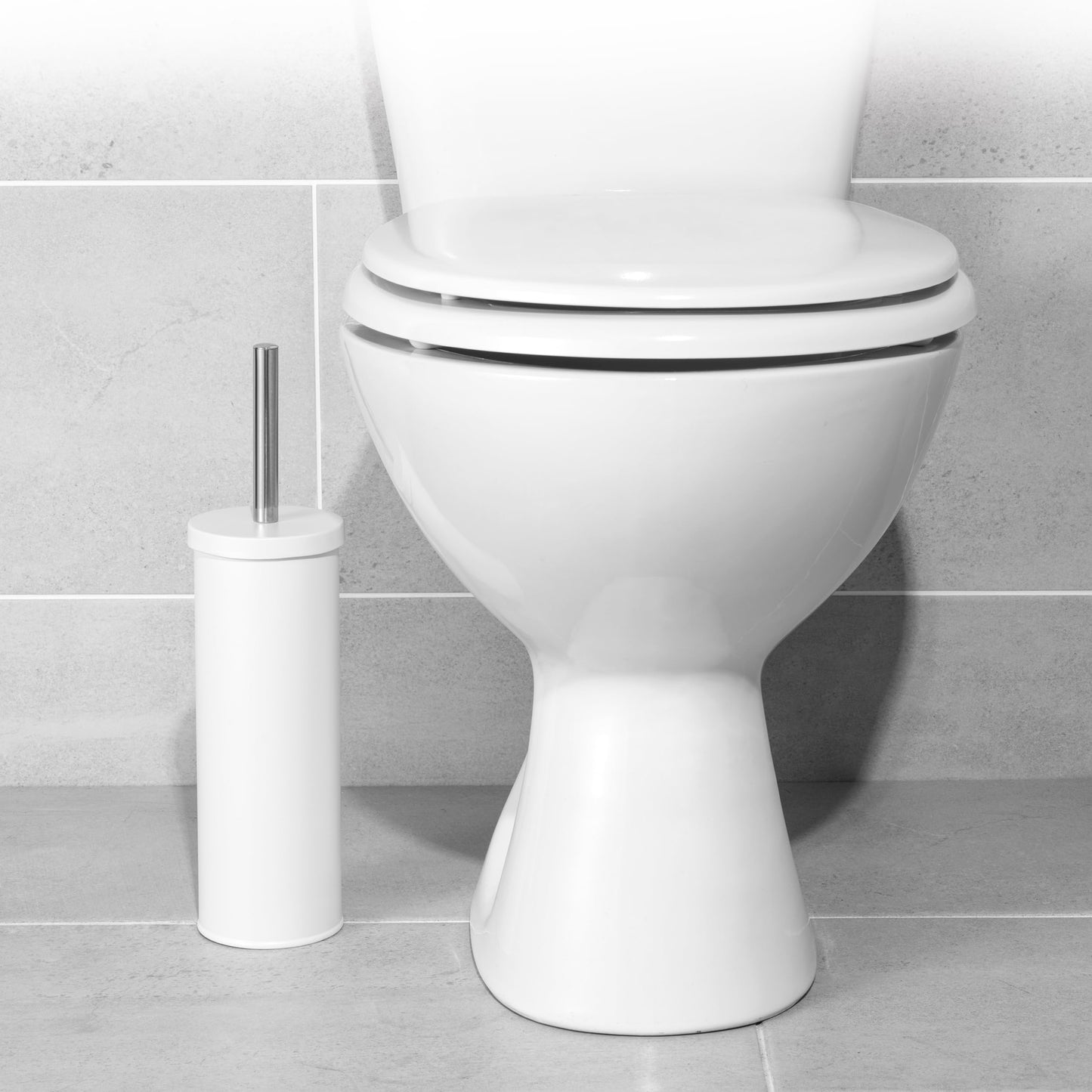 Beldray Toilet Brush and Holder Set – Bathroom Toilet Bowl Cleaning Brush, Stiff Bristles, Lid for Hygienic Storage, Deep Clean, Slim Design