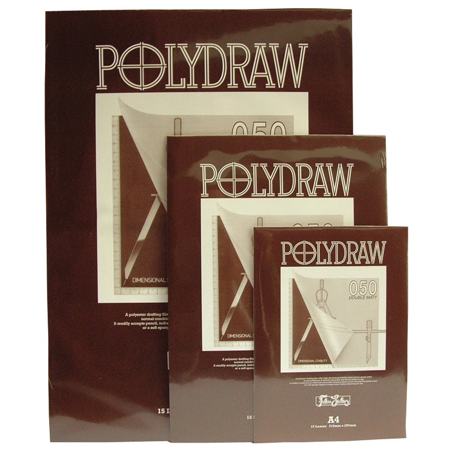 Westfilm Polydraw Polyester Drafting Film Pad, Clear, A4, 50 Microns, 15 Sheets, For Pencil, Ink, Transfer Lettering, Double-Matt Texture, Technical,