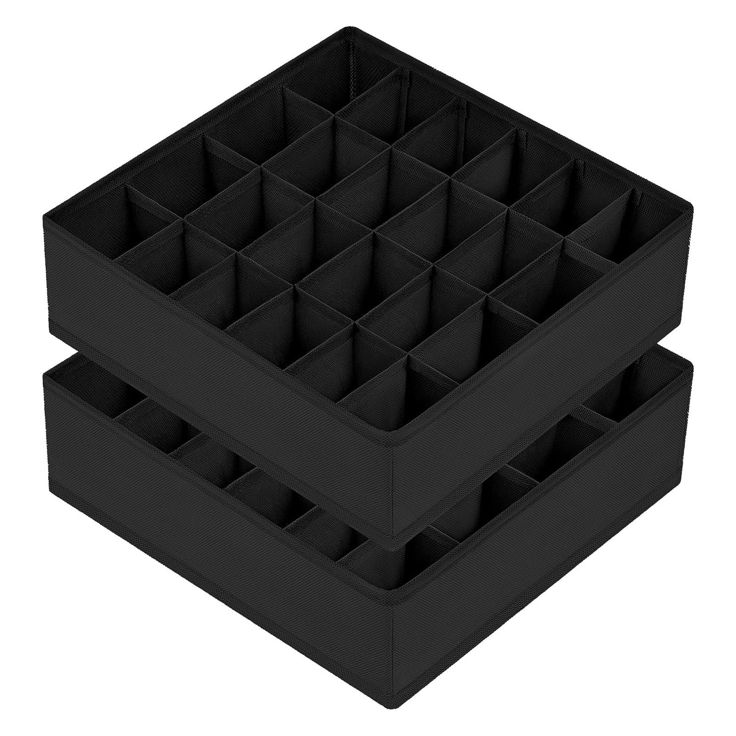 DIMJ Sock Drawer Organiser Dividers - 24 Cell Wardrobe Organiser, Set of 2