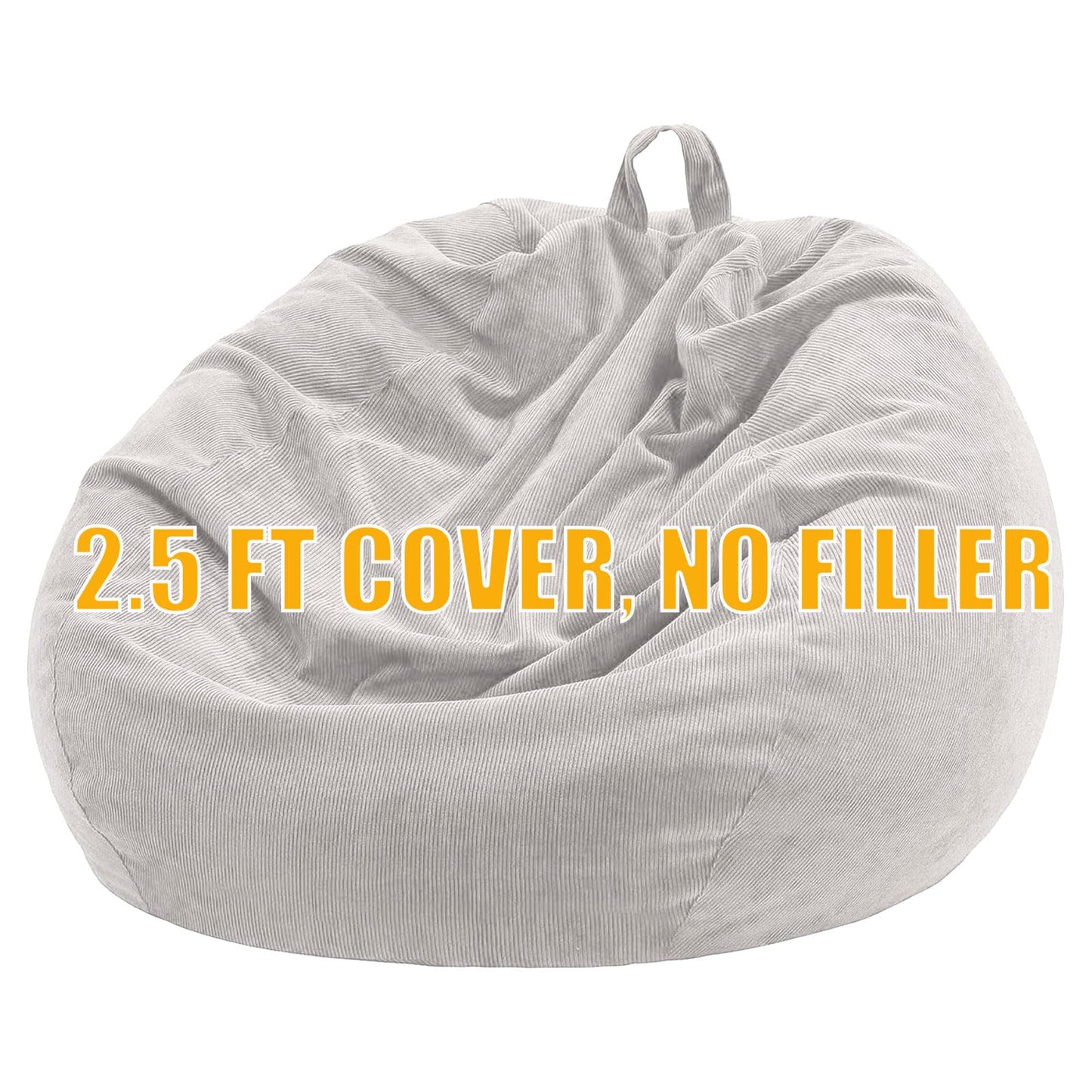 Nobildonna Bean Bag Chair Cover (No Filler) for Kids Beanbag Stuffed Animal Storage Without Filling Plush Toys Holder and Organizer Soft Premium