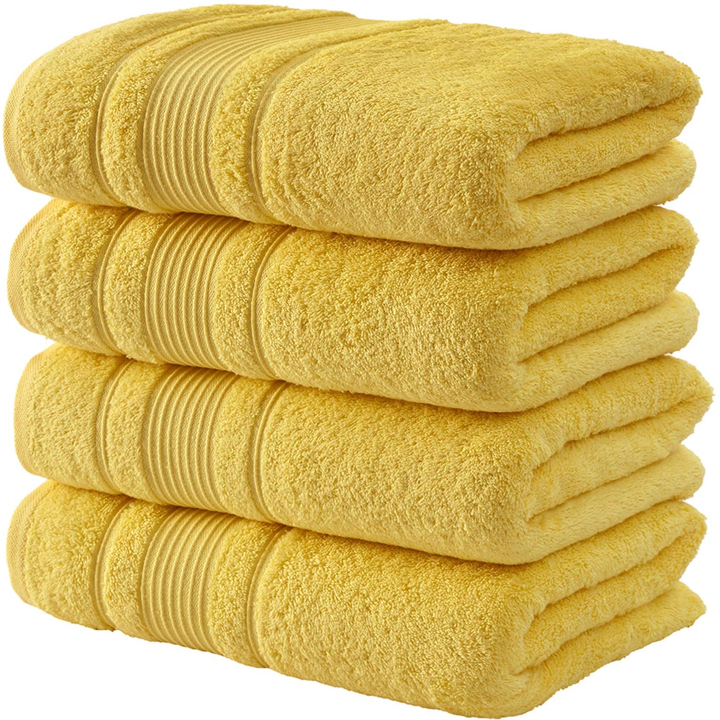 Qute Home 4-Piece Bath Towels Set, 100% Turkish Cotton Premium Quality Towels for Bathroom, Quick Dry Soft and Absorbent Turkish Towel