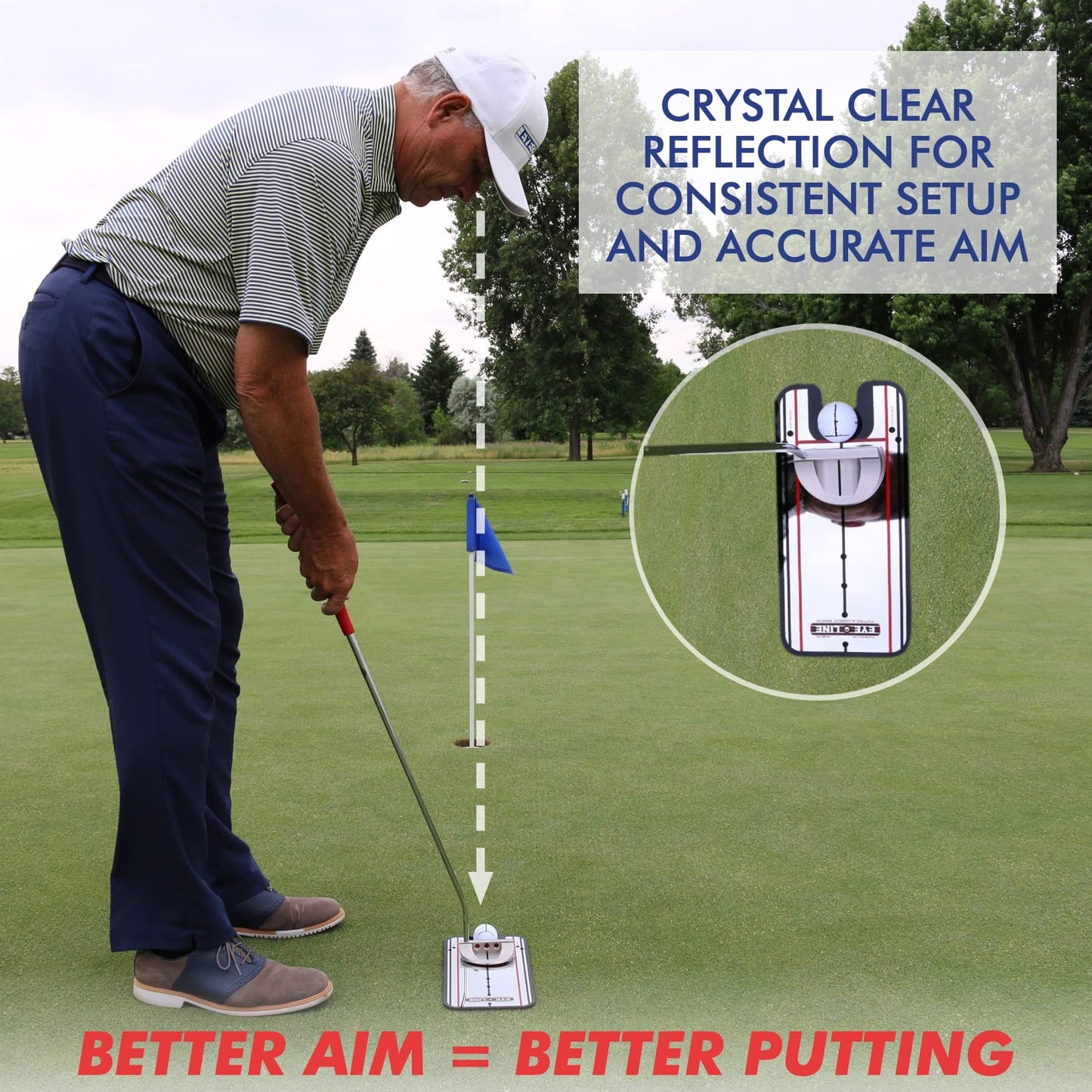 EyeLine Golf Putting Alignment Mirror, Portable Practice Putting Trainer, Mirror Size 12 x 6 Inches, As Seen on PGA Tour, Made in USA. Use Outdoors or