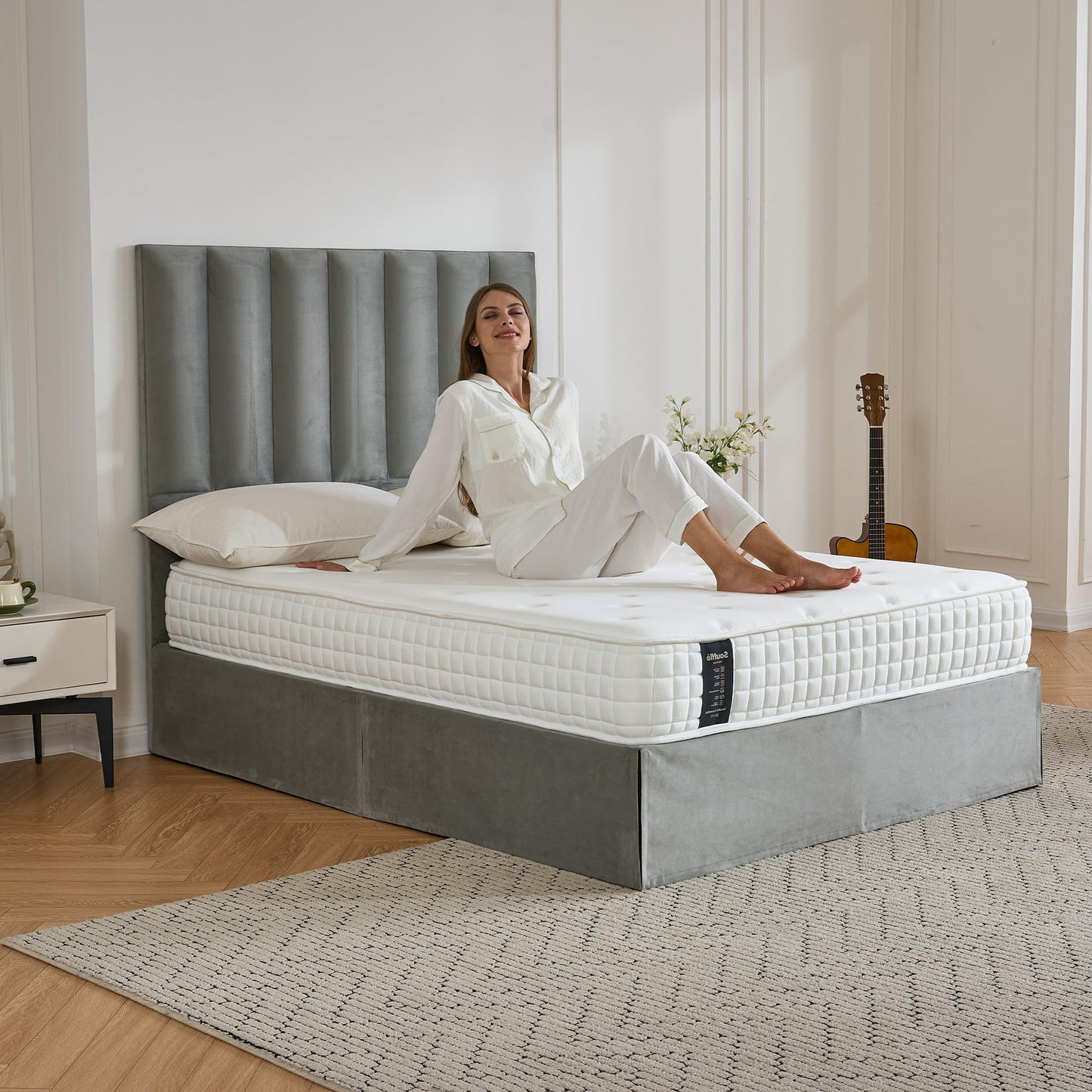 Sana Essentials Super King Mattress 6FT, 7-Zone Pocket Sprung Foam Support for Comfort, Medium Firm Orthopaedic Design, Motion Isolation