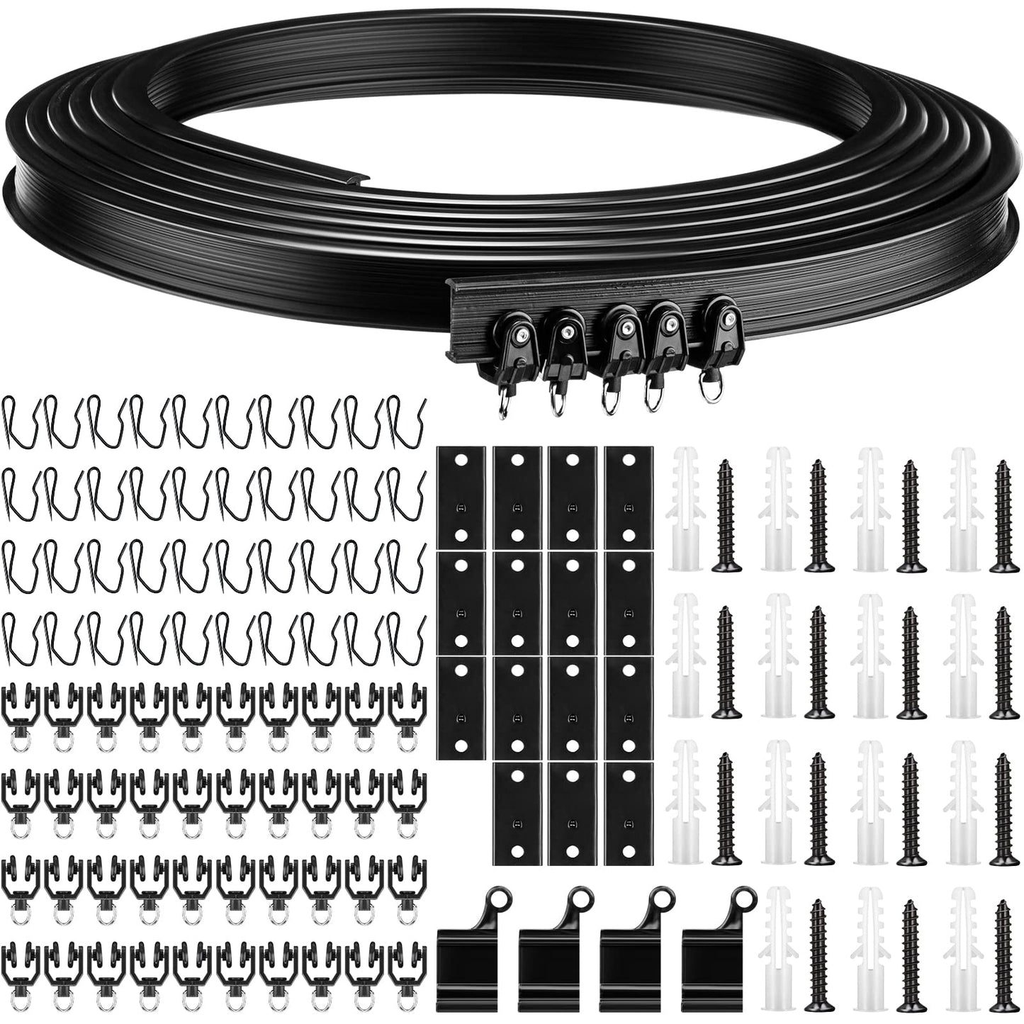 Flexible Bendable Ceiling Curved Curtain Track Mount Windows Shower Curved Track for Curtain Rail with Track Curtain System RV Curtain Track Bed