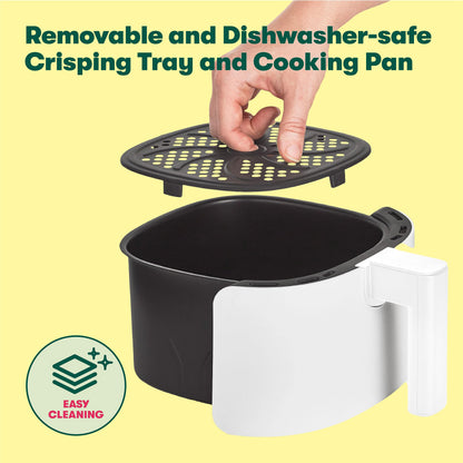 BELLA 3 L Touchscreen Air Fryer Oven and 5-in-1 Multicooker with Removable Nonstick Dishwasher Safe Crisping Tray and Basket, 1400 Watt Heating