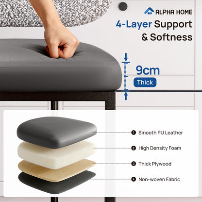 ALPHA HOME Bar Stools Set Counter Chairs with Backs and 9 CM Seat