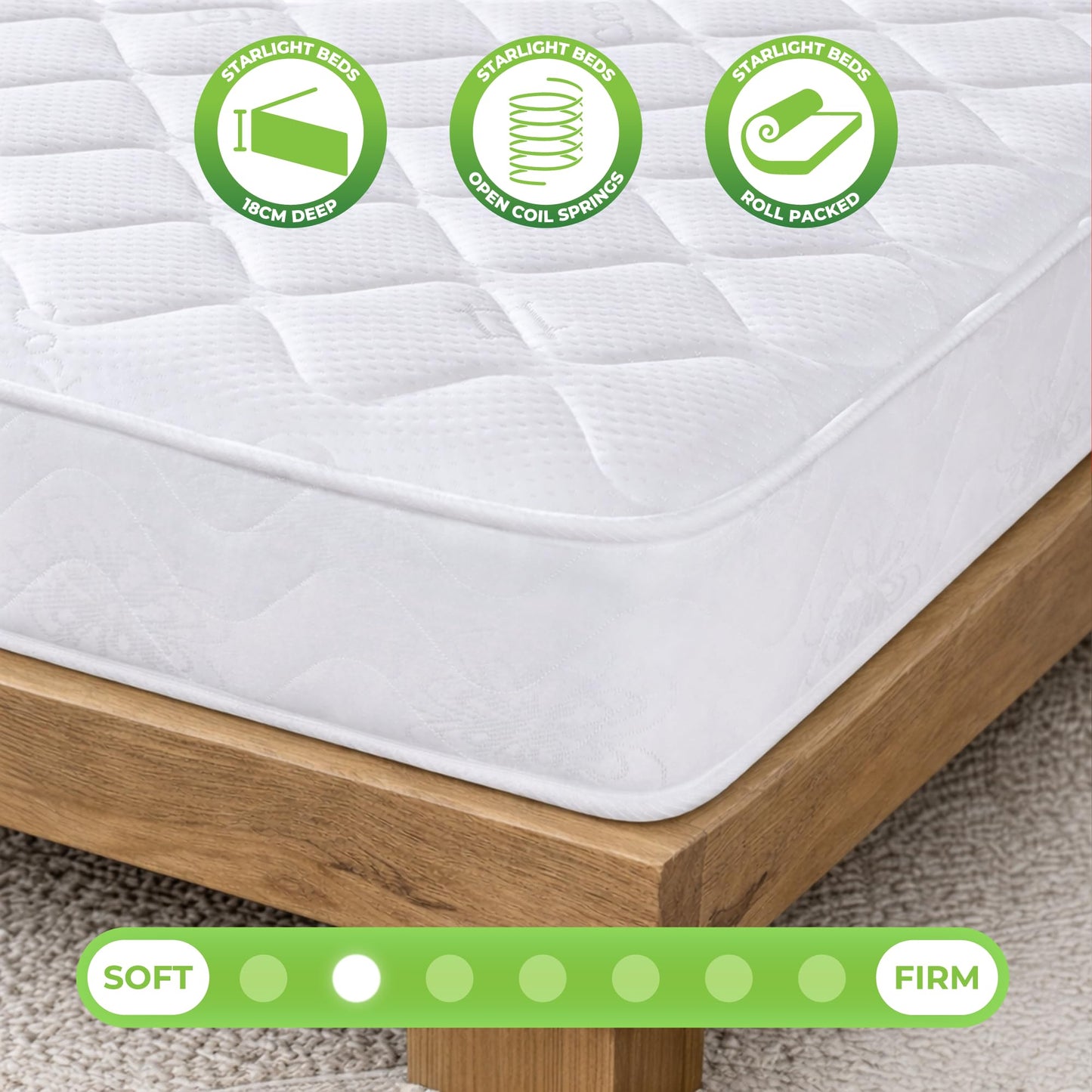 Starlight Beds CoolTouch Classic White Sprung Shorty Mattress