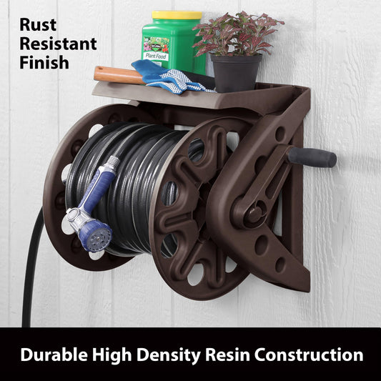 Liberty Basics 512 Wall Mounted Hose Reel with Shelf