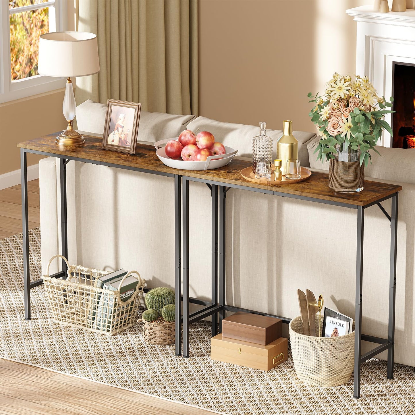 Asgolion Console Table, Slim Console Tables for Hallway