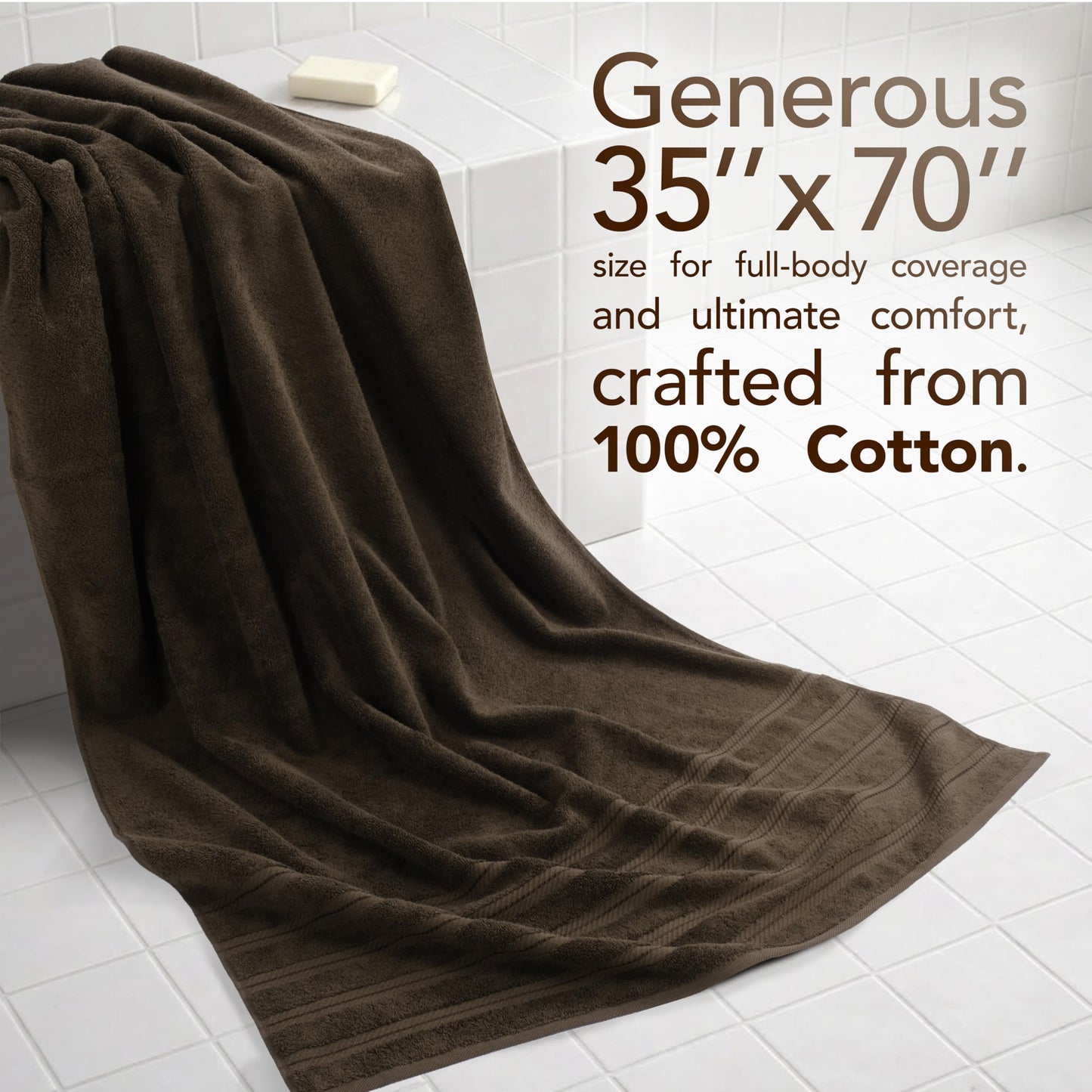 American Soft Linen 35x70 Jumbo Large Bath Towels, 600 GSM 100% Cotton Turkish Bath Sheet, Oversized Luxury Bath Towels for Bathroom Beach and Pool