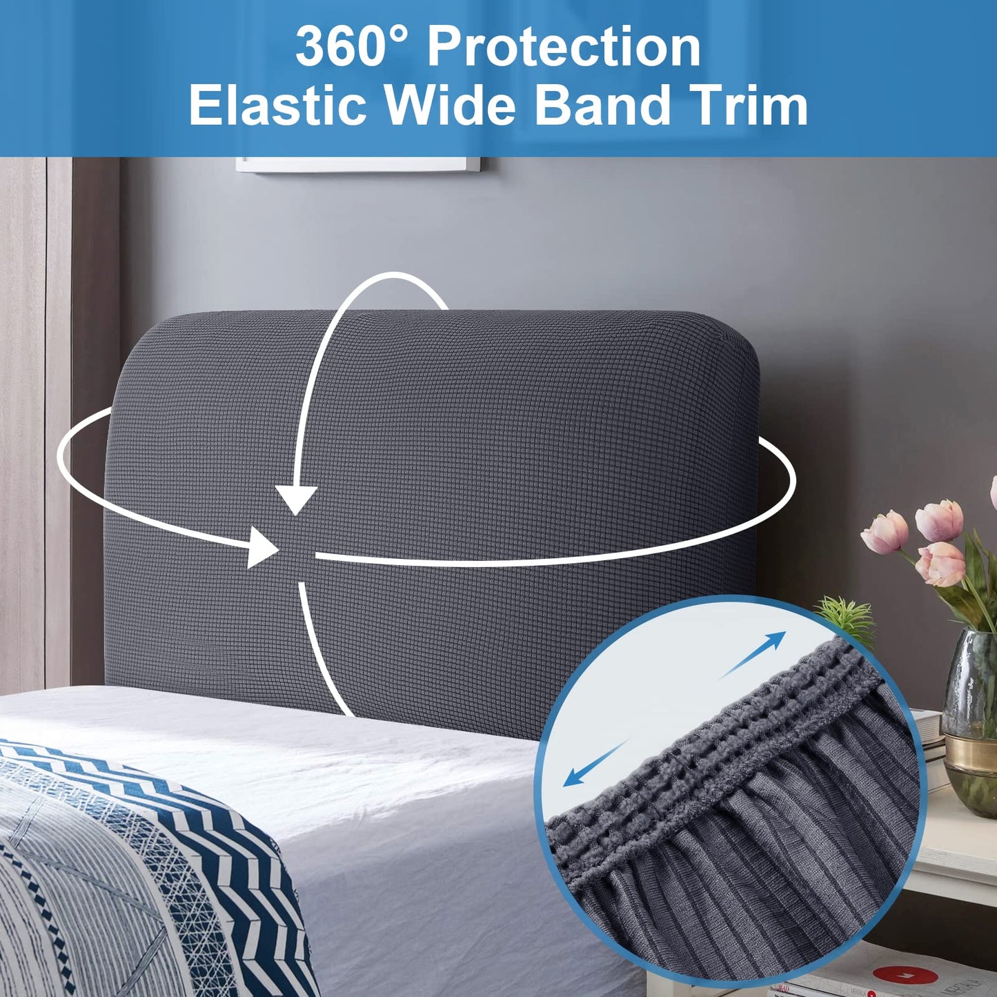 TAOCOCO Single Headboard Covers,Stretch Bed Headboard Cover,All-Inclusive Dustproof Small Double Headboard Bed Covers,Spandex Jacquard Soft Headboard
