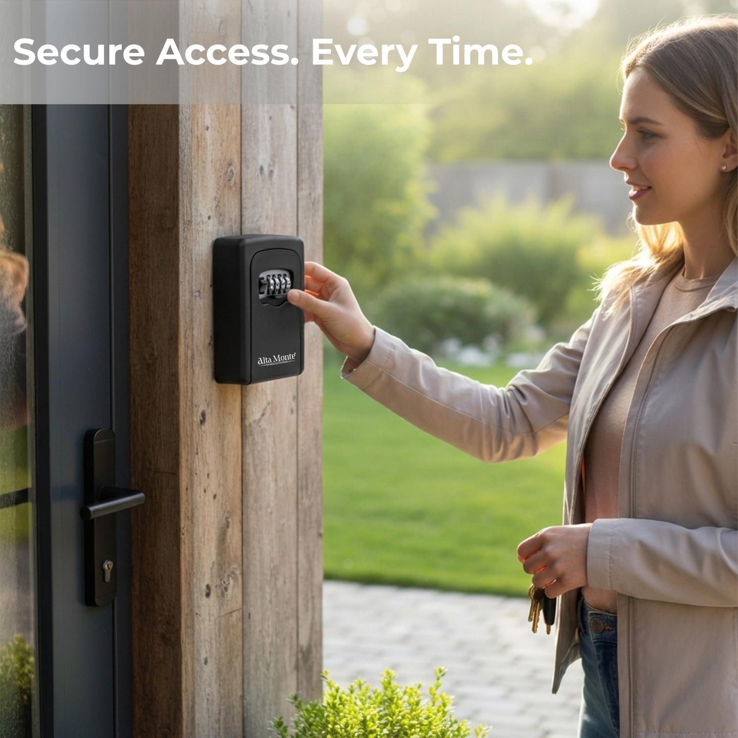 Alta Monte® Premium Key Safe – Outdoor Wall Mounted Key Lock Box, 4-Digit Combination, Heavy Duty Aluminium, Waterproof & Rust Resistant