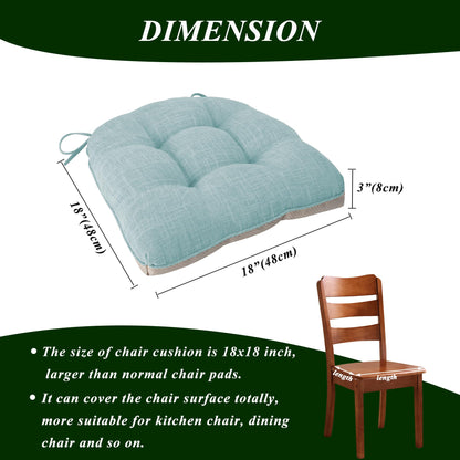 FlyGulls Non Slip Chair Cushions for Dining Chairs Set of 4 Kitchen Chair Cushions 18"x18"x3" Turfted Chair Pads Comfortable and Soft Seat Cushion