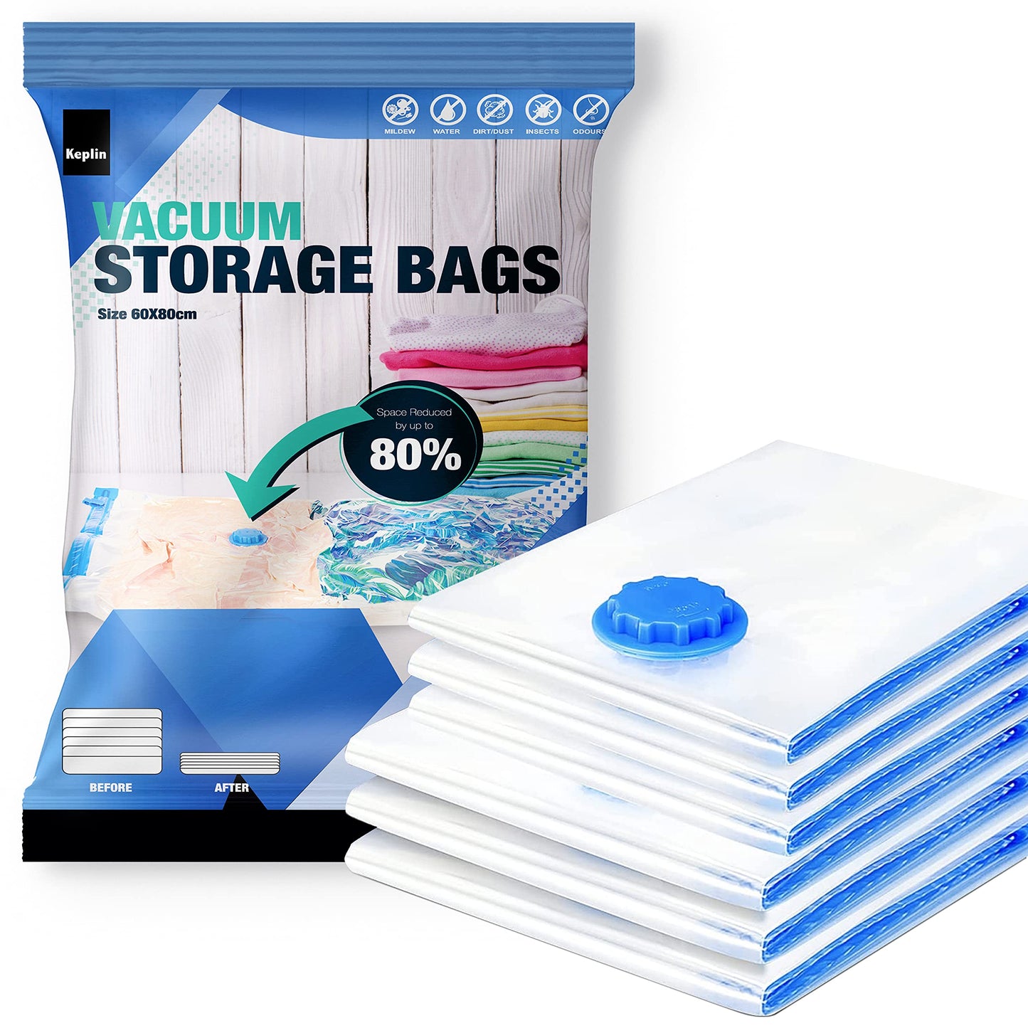 KEPLIN Vacuum Storage Bags | Maximise Space and Store Clothes, Bedding, Towels, Duvet & Pillow