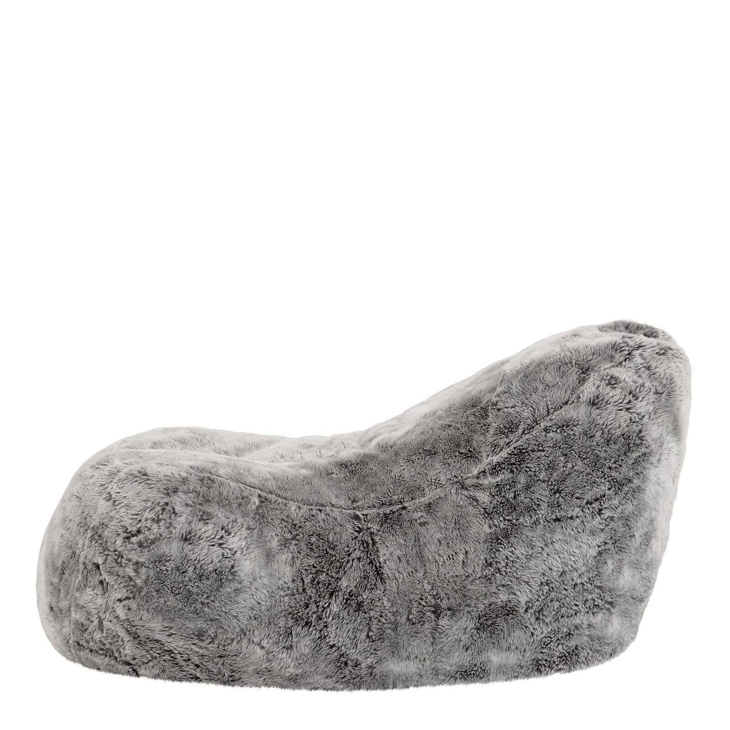 icon Lounger Faux Fur Fluffy Bean Bag Chair with Filling Included, Grey