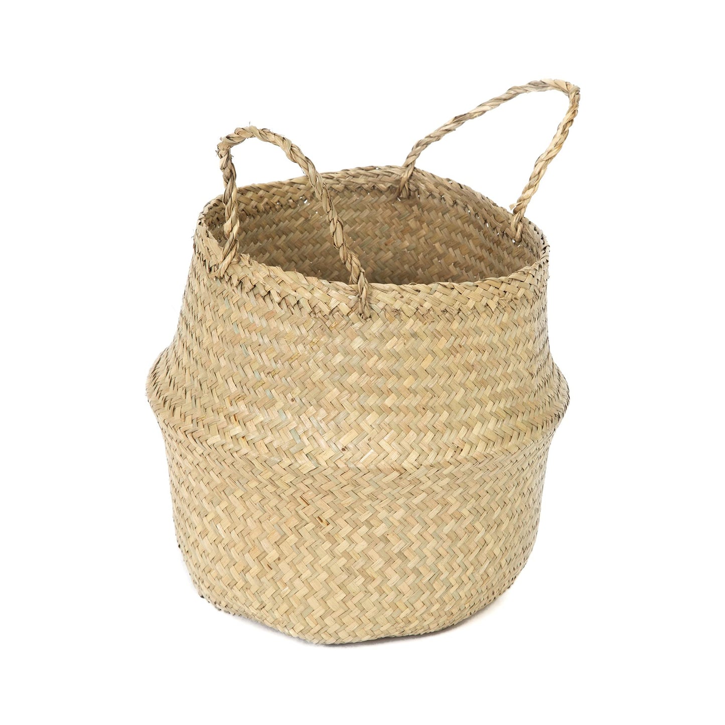 Compactor Belly Collection - Handwoven Seagrass Basket, Medium, Natural, 27X27X26 cm - Sku: RAN8405