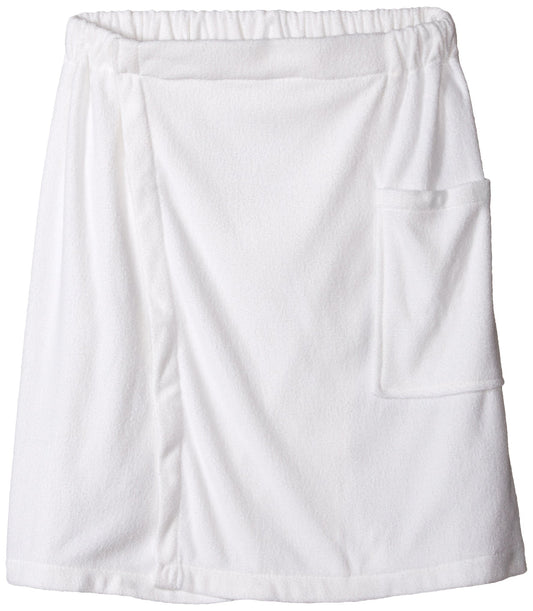 DII Men's Adjustable Shower Wrap with Velcro, 54x20, White