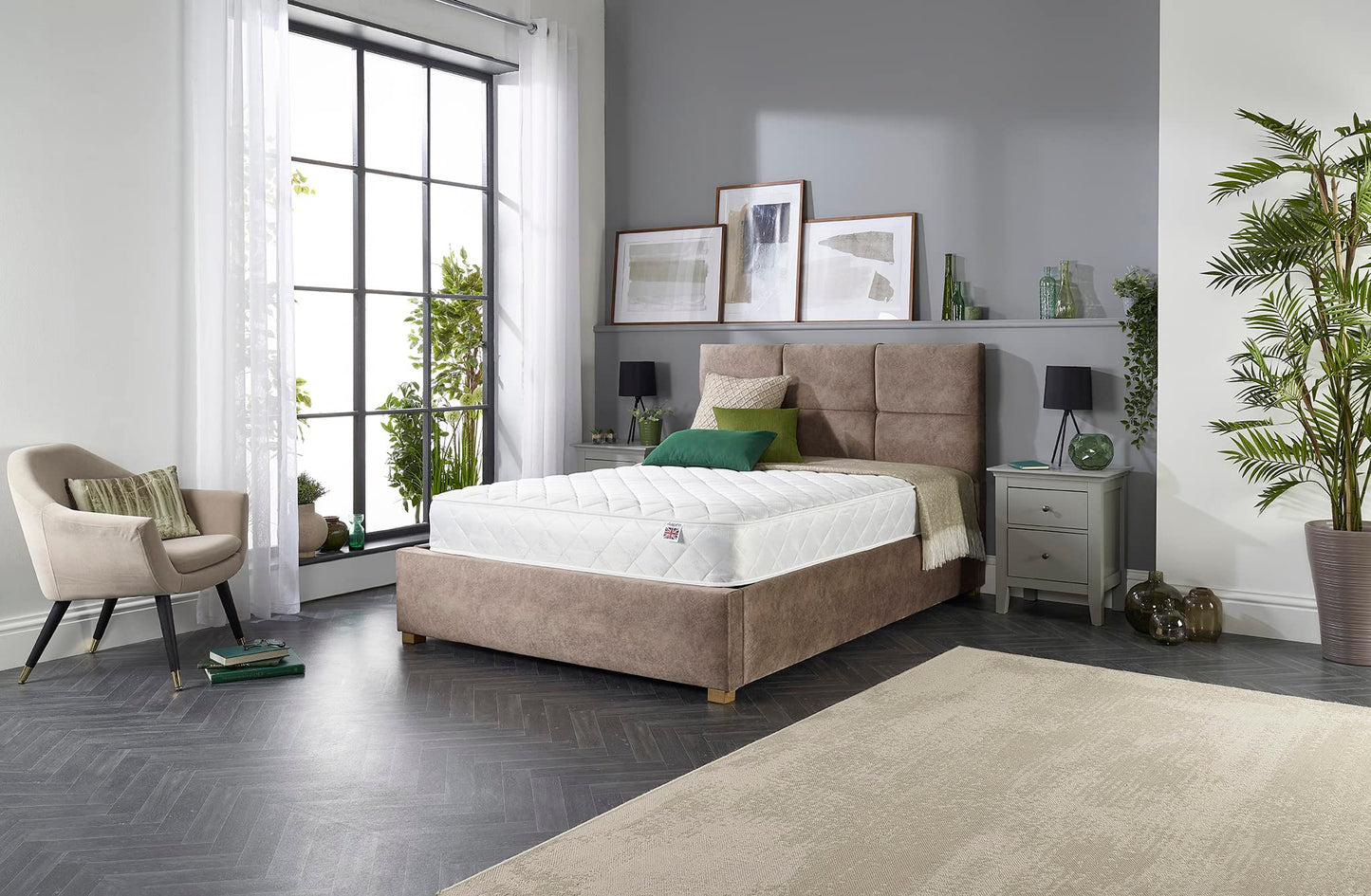 Aspire Beds Cumulus White 2 Sleep Comfort Layers & AC Aspire-Cool Touch Sleep Surface Foam Free Bonnell 500 Sprung Premium Economy Mattress