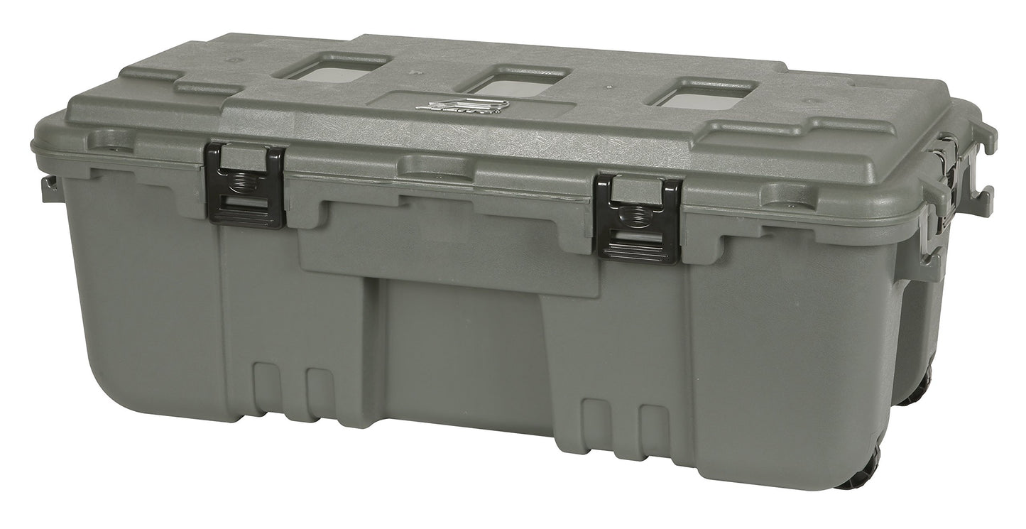 PLANO Hinged Sportsman's Trunk,Olive Drap Green, Military-Grade Storage Box with Hinge, Heavy Duty, Large, Camping & Army Storage Trunks