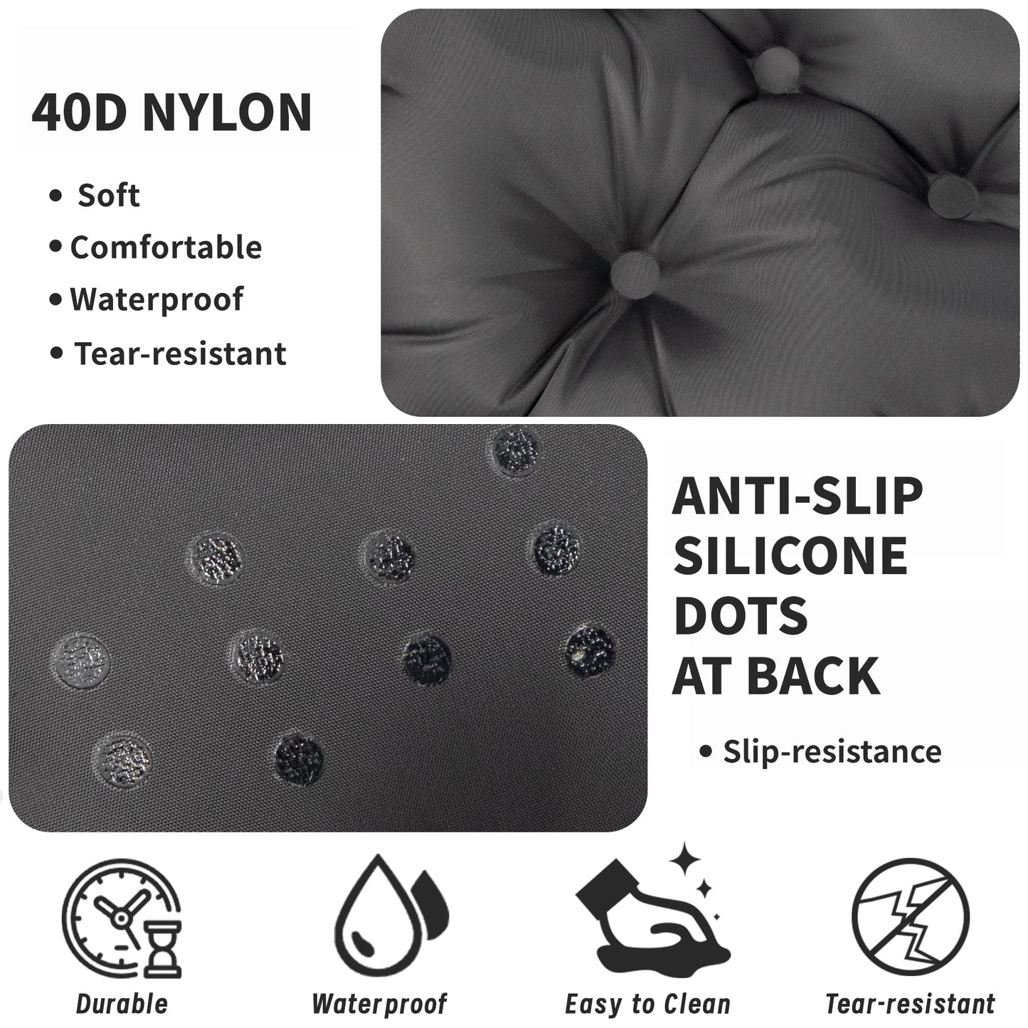 EULANT Thickened Non-slip Inflatable Stadium Seat Cushion,Blow Up Pillow