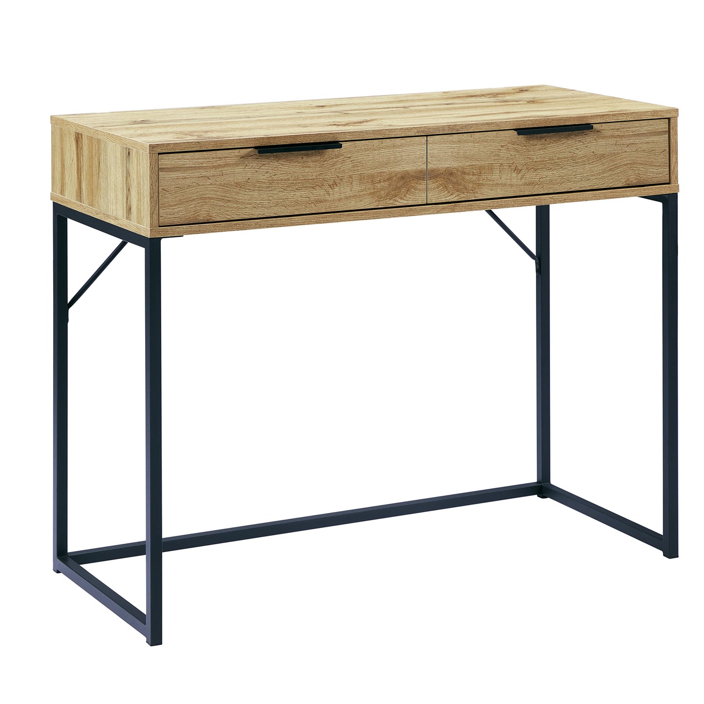 Julian Bowen Bali Dressing Table, 2 Drawer, Light Oak Effect - H80 x W100cm