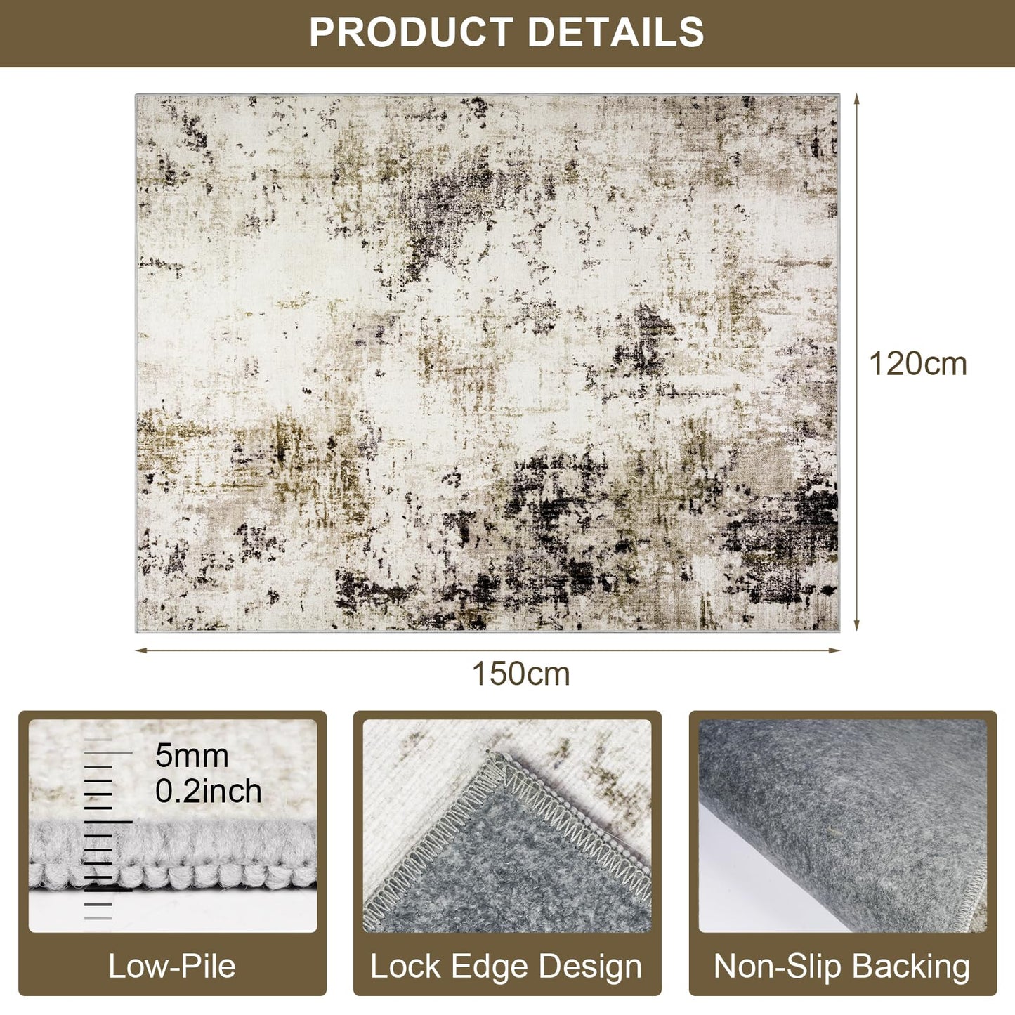 Homcomodar Office Chair Mats for Hardwood Floor 90x120cm Computer Chair Mat for Home and Office Floor Mat for Office Chair Non Slip Rubber Mats(Taupe)