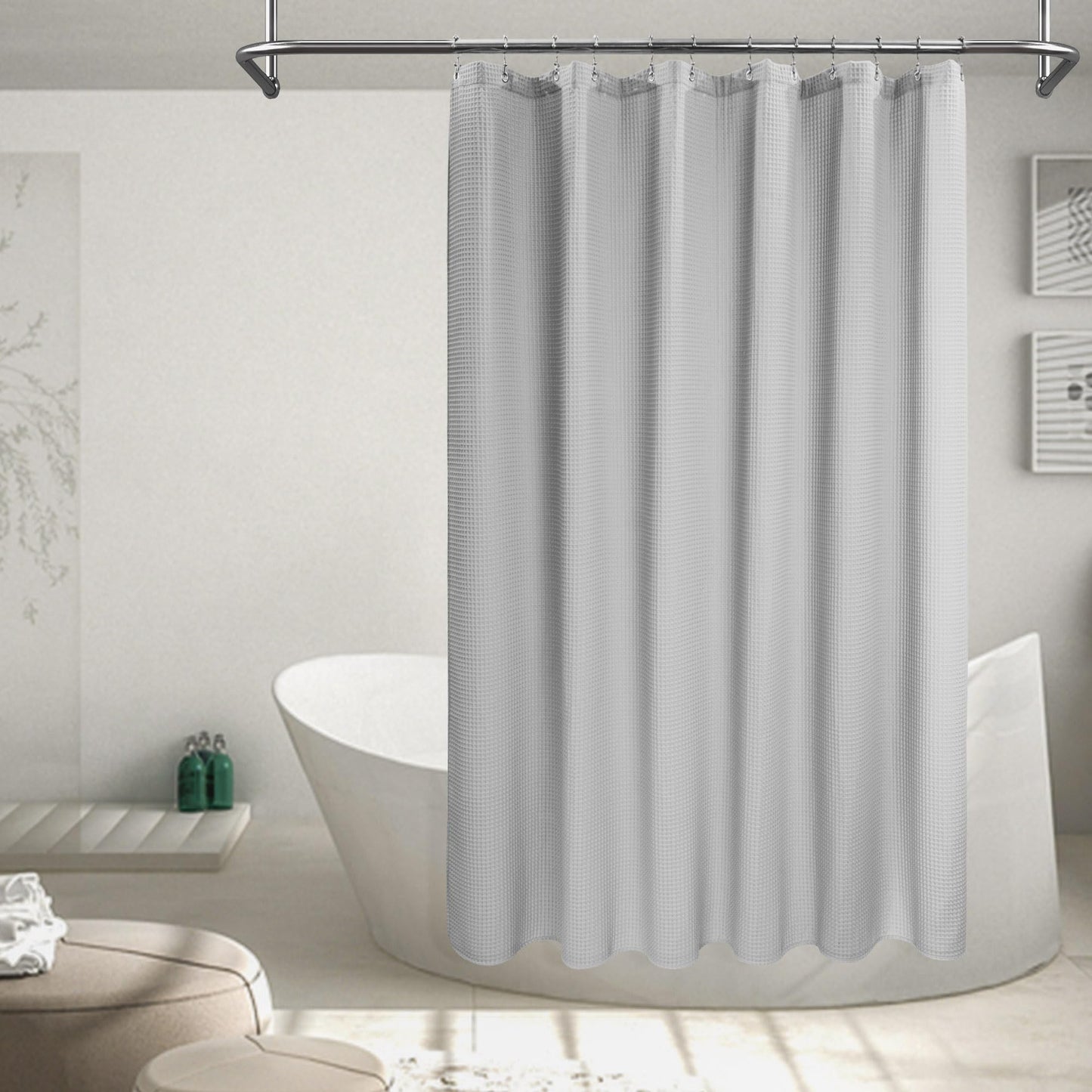 Barossa Cotton Shower Curtain Colours and Sizes 72Wx72H Grey