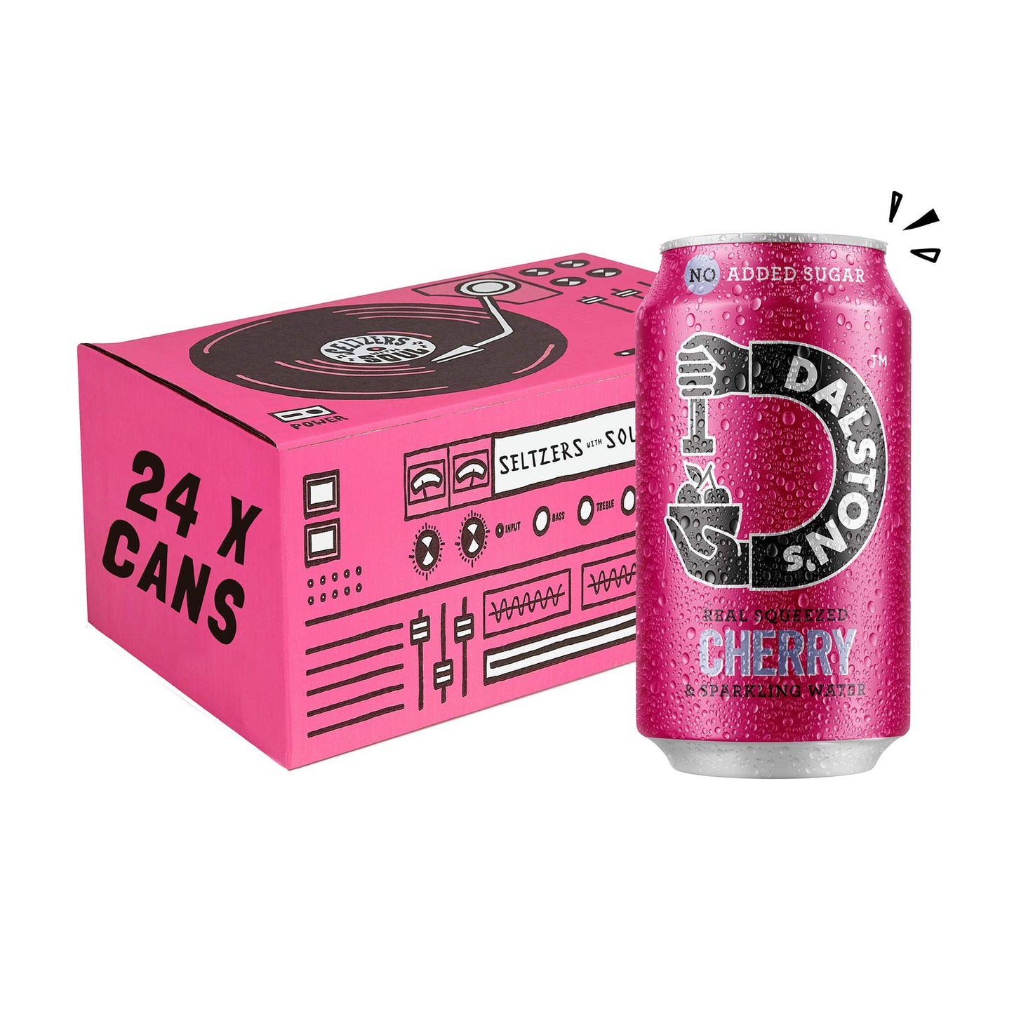 Dalston's Cherryade - Vegan, Less Sugar, No Artificial Sweeteners - Real Cherry Juice [330ml x 24 pack]