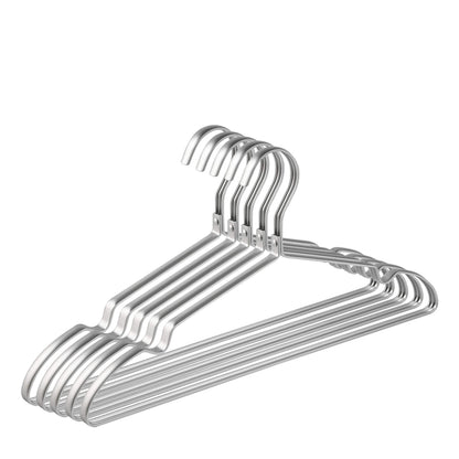 Amber Home 42cm Premium Matte Silver Aluminum Coat Hangers 20pcs, Extra Smooth & Durable Metal Clothes Hanger, Light & Sturdy Metal Rack for Suit
