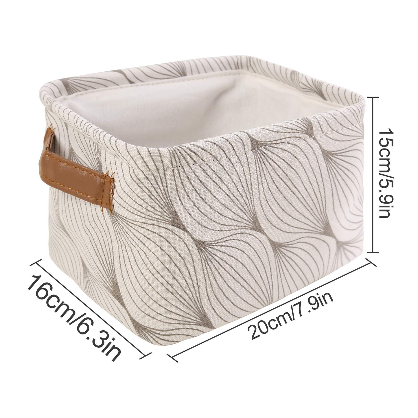 LessMo 4 Pack Storage Baskets, Collapsible Mini Storage Boxes, Canvas Fabric Waterproof Storage Bins made from Cotton and Linen, for Toys, Bathroom