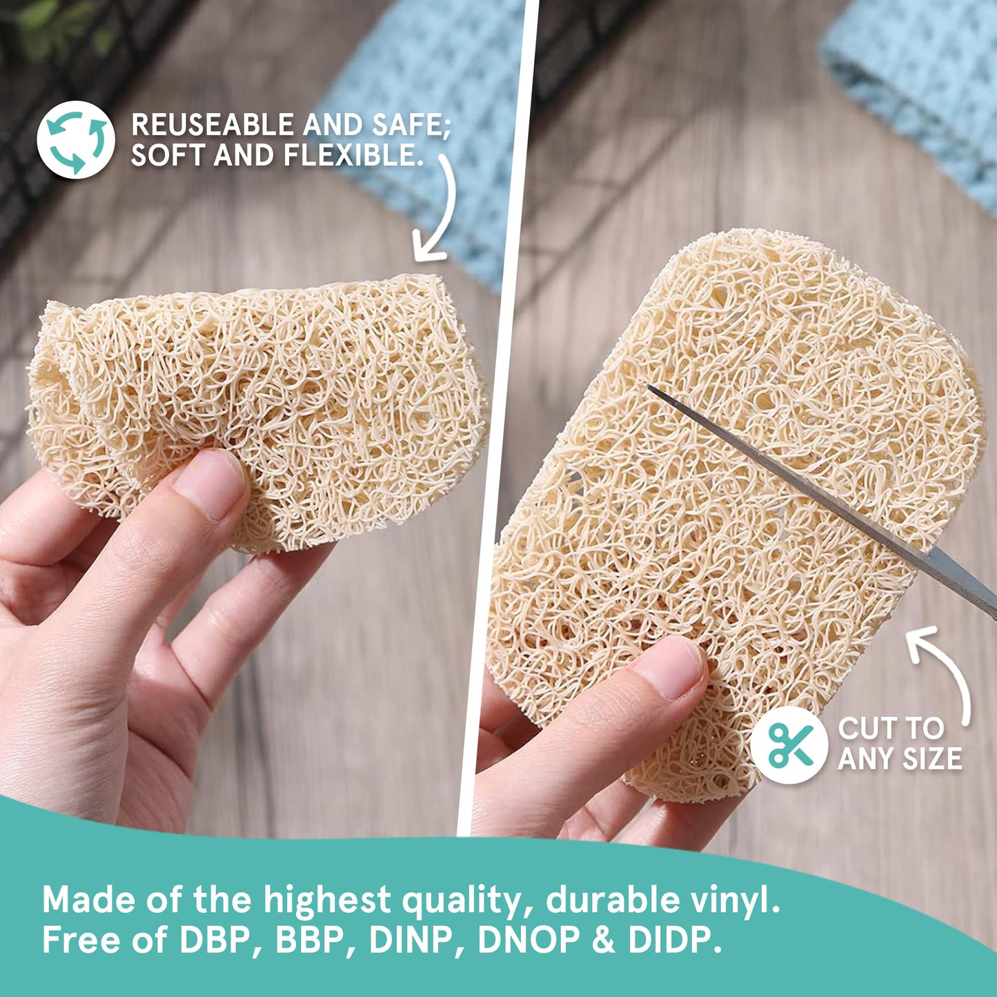 Soap Saver by Smith’s® | Extend Your Soap’s Life | 14 cm (L) x 8 cm (W) x 1.2 cm (H) | Biege / 4 Pack | 50% Thicker | Enhanced Design