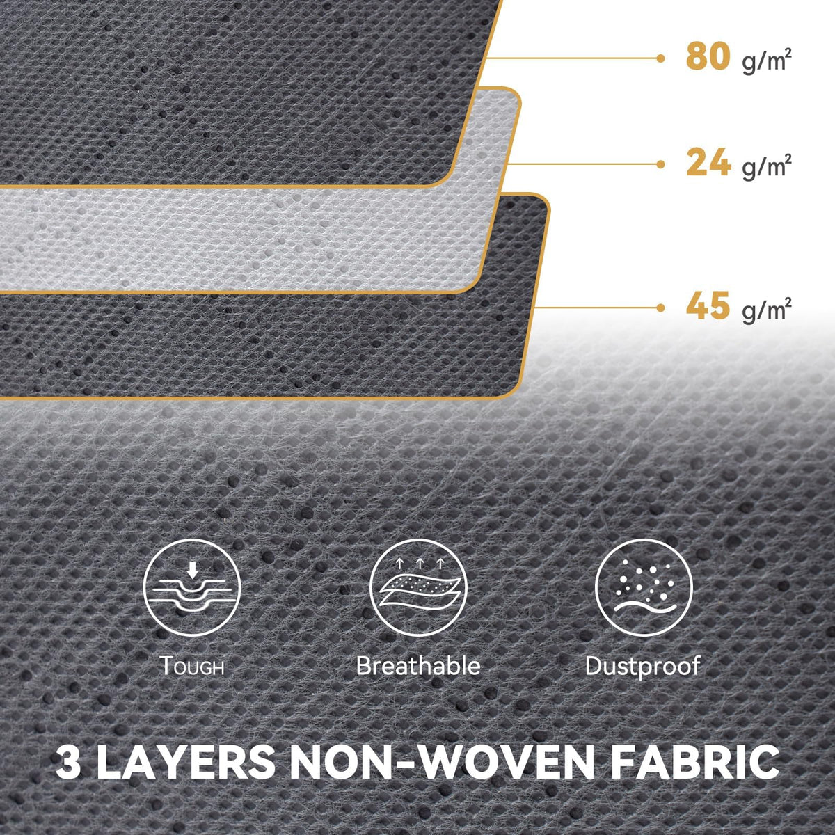 Boic 3 Pack Clothes Storage Bags, 60L Foldable Storage Bags With Zips