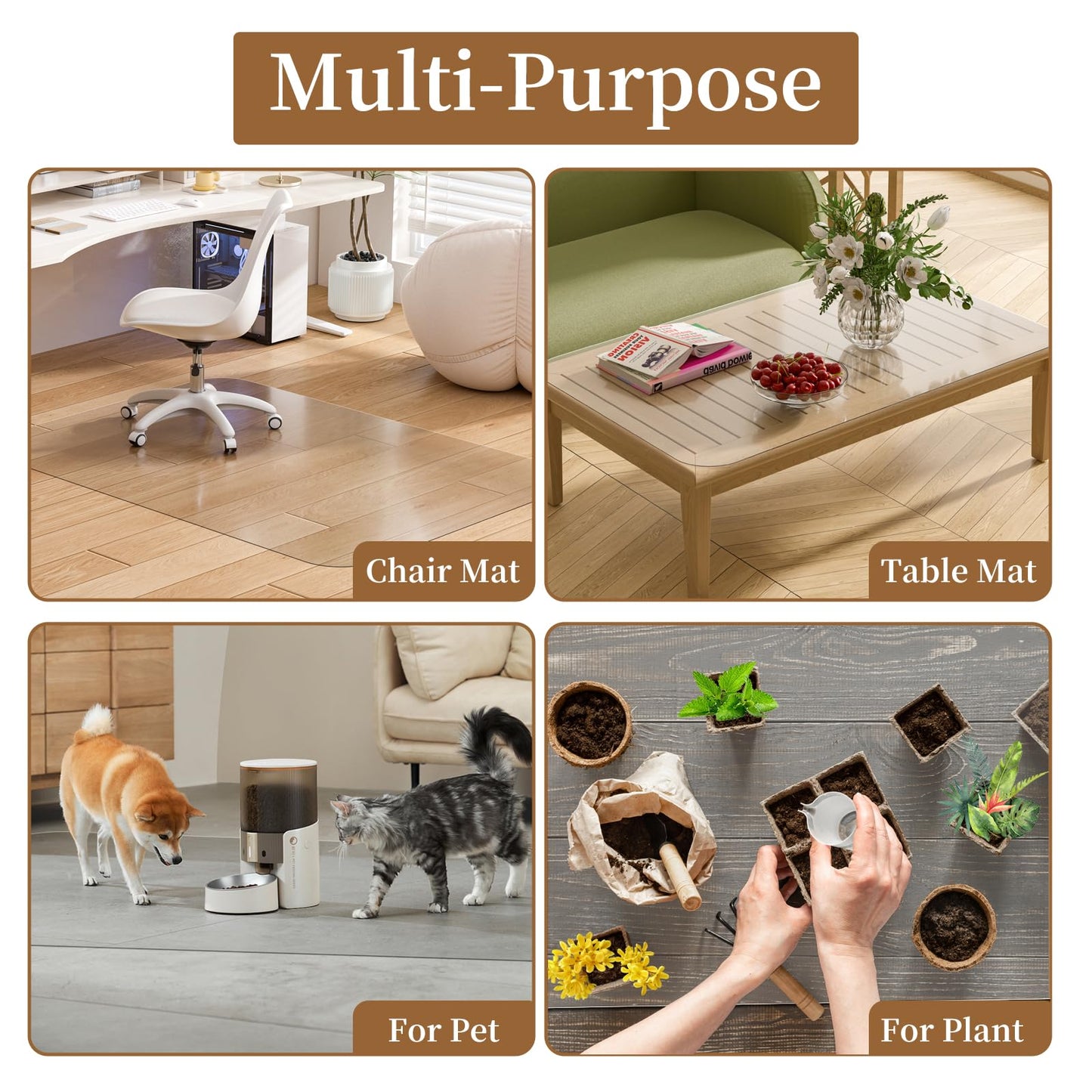 MESHDO Office Chair Mat for Hardwood Floor, 117 X 152 Desk Chair Mat for Hard Floors, PVC Clear Floor Protector for Home and Office Floor Mat