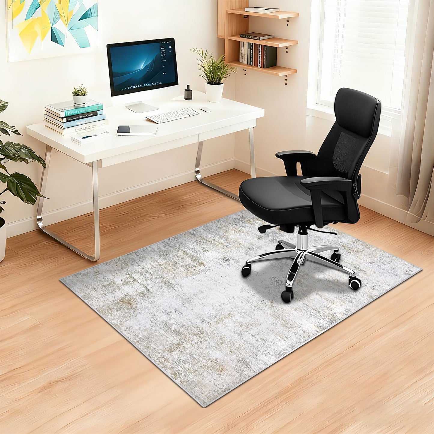 Capslpad Office Chair Mats for Hardwood Floor 90x120cm Non-Slip Modern Abstract Home Multi Purpose Chair Mat Low Pile Floor Protectors Computer Chair