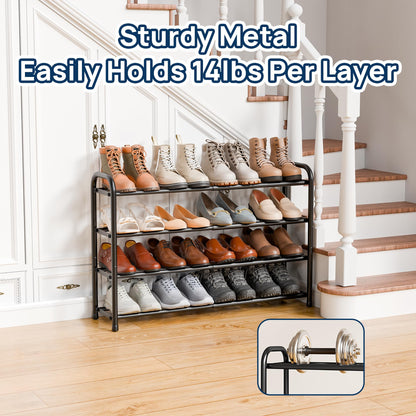 ENJOYBASICS Expandable Shoe Rack, 4 Tier Adjustable Shoe Storage Shelf