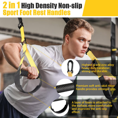 Suspension Trainer, Sling Trainer Set with Door Anchor for a Full Body Workout, Adjustable Sling Trainer for Home with Large Handle Door Anchor