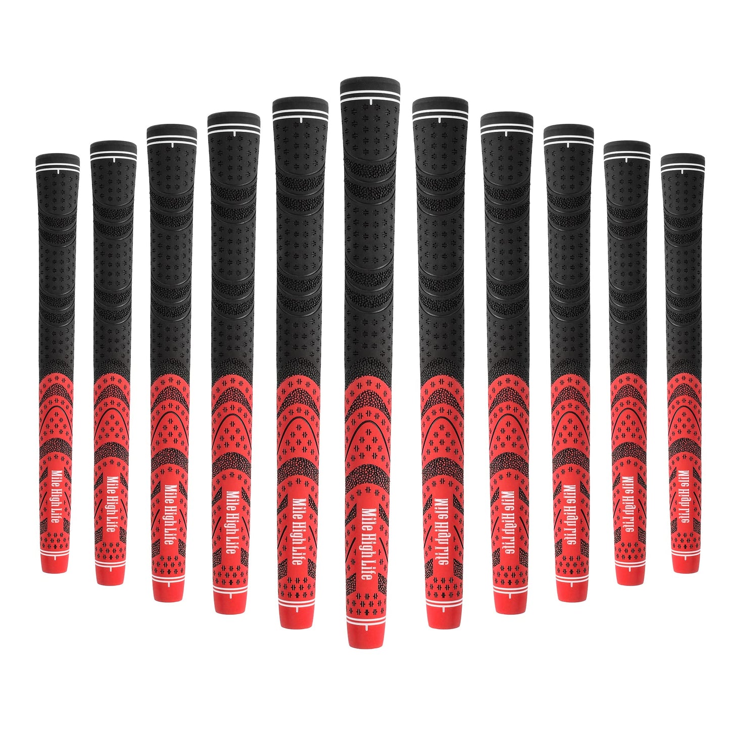 Mile High Life | Avid Golf Club Grips | 3, 13 Pc Set Bundle Golf Grips | Multi-Compound Rubber Golf Grip | Standard Midsize Jumbo(Red-13