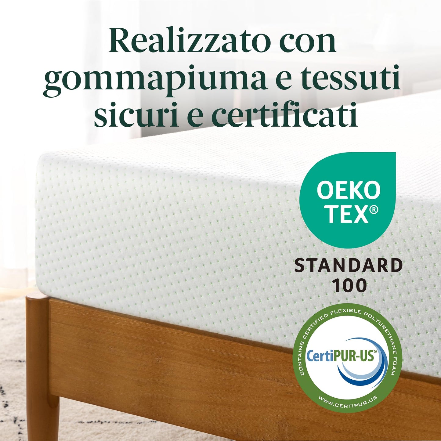 Zinus Conventional Bed Mattress, Memory Foam, White, Single