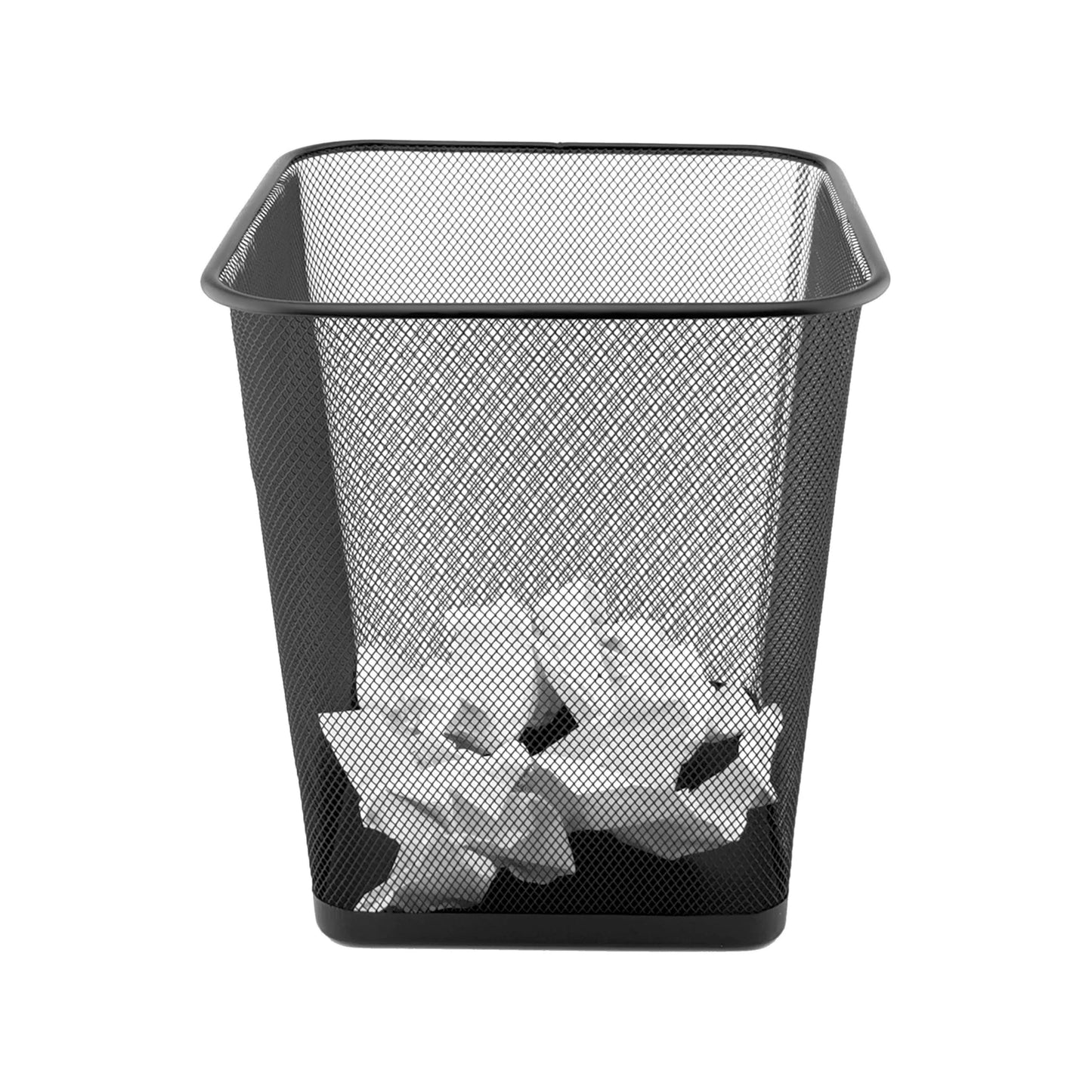 D.RECT Komo Waste Paper Bin, Metal Grid, 18 Litres, Square Bin, Desk, Office, Waste Bin, Black, en_AE Komo Waste Paper Bin, Metal Grid, 18 Litres